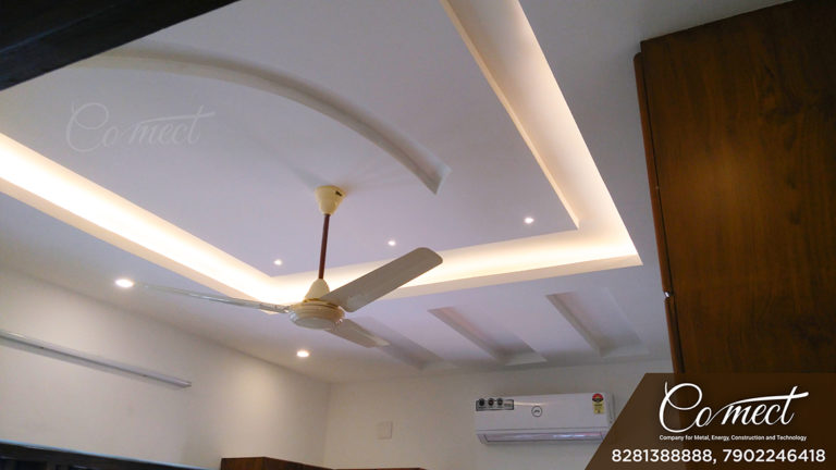 Gypsum ceiling design with ambient lighting
