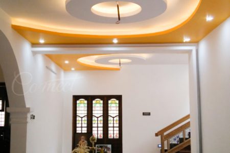 Gypsum ceiling design with ambient lighting